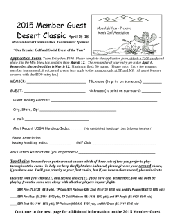 2015 Member-Guest Desert Classic Entry Form