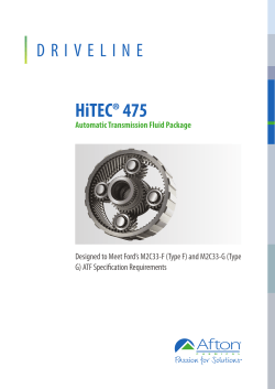 HiTEC® 475 Automatic Transmission Fluid Package