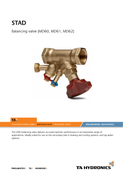 Balancing valve (MD60, MD61, MD62)