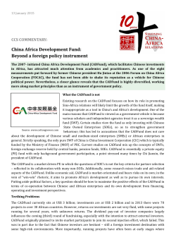China Africa Development Fund: Beyond a foreign policy instrument