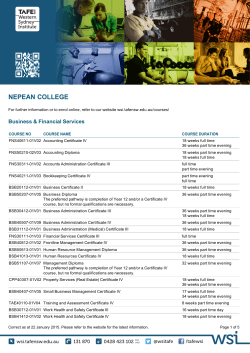 Nepean College Course List