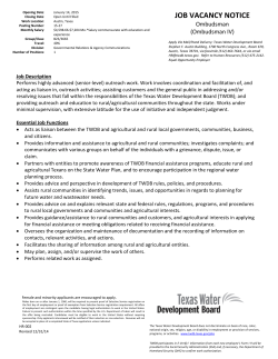 Ombudsman IV - Texas Water Development Board