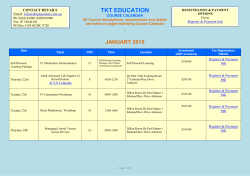 TKT Education Course Calendar