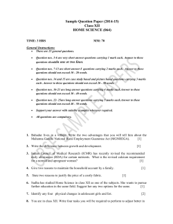 Sample Question Paper (2014
