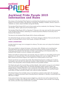 Auckland Pride Parade 2015 Information and Rules
