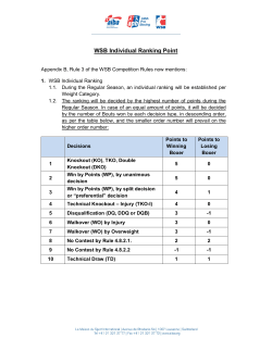 New WSB Ranking Scheme