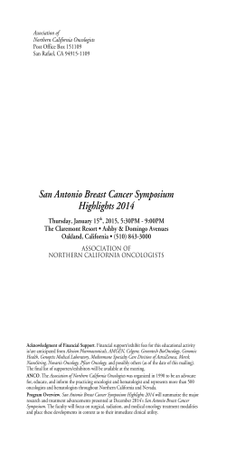 San Antonio Breast Cancer Symposium Highlights 2014 Thursday