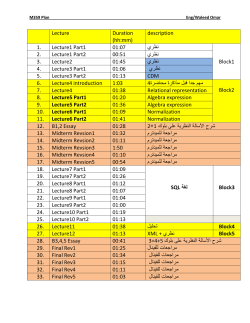 Lecture Duration description (hh:mm) ﻧظري 1. Lecture1 Part1 01:07