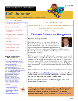 Collaborator January 2015 - ARMA International San Antonio