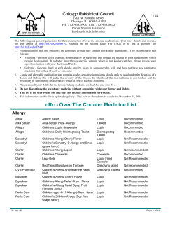 cRc - Over The Counter Medicine List