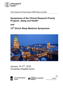 Symposium of the Clinical Research Priority Program „Sleep and