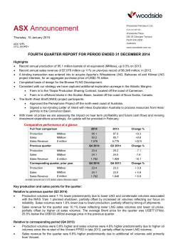 Fourth Quarter 2014 Report