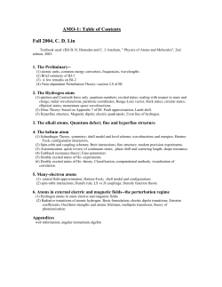 AMO-1: Table of Contents Fall 2004, C. D. Lin