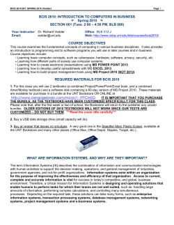 BCIS 2610 - College of Business