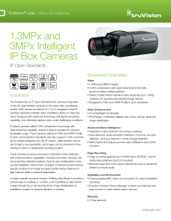 TruVision Intelligent IP Box Cameras Data Sheet
