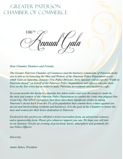 106th Gala Information - Greater Paterson Chamber of Commerce