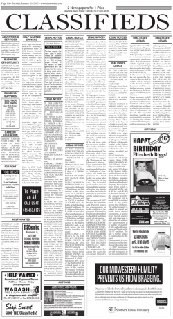 Classified Ads - Altamont News Banner
