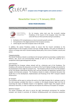 Newsletter Issue 1 / 9 January 2015