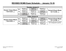 RCMS Exam Schedule