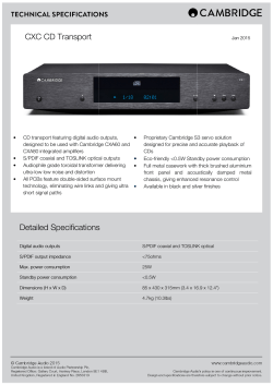 CXC CD Transport Detailed Specifications