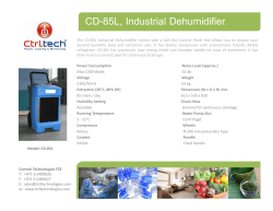 CD-85L, Industrial Dehumidifier.