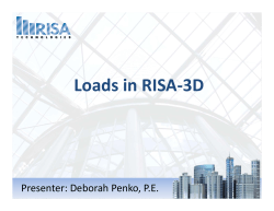 Loads in RISA-3D