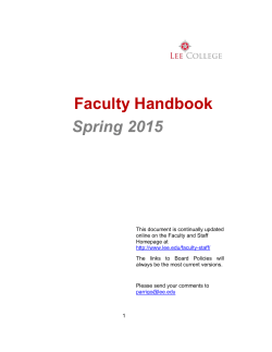Faculty Handbook Spring 2015