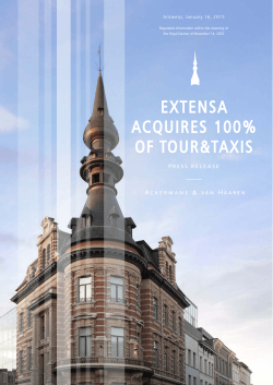 EXTENSA ACQUIRES 100% OF TOUR&TAXIS
