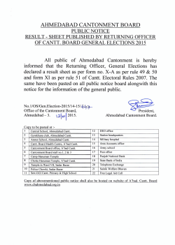 Result Sheet of Cantonment General Election