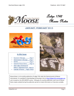 Lodge 1742 Moose Notes - Moose Lodge 1742 / WOTM Chapter