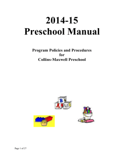 Preschool Handbook