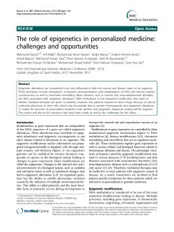 The role of epigenetics in personalized medicine