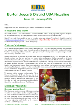 2015-01 January Newsline - Burton Joyce & District U3A Home Page