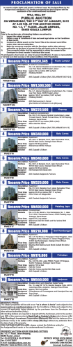 PUBLIC AUCTION Reserve Price RM229,500 Reserve Price RM210