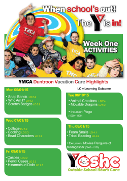 Booking Form - YMCA Canberra