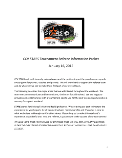 CCV STARS Tournament Referee Information Packet January 16