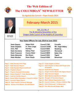 February-March 2015 - Oregon Knights of Columbus