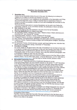 Donaldson Area Amenity Association Newsletter December 2014