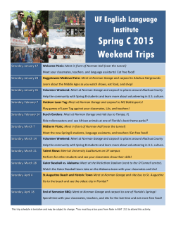 Spring C 2015 Weekend Trips - English Language Institute