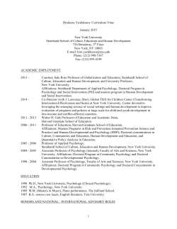 Hirokazu Yoshikawa: Curriculum Vitae January