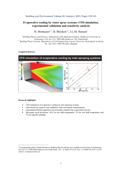 Evaporative cooling by water spray systems: CFD simulation