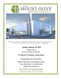 Sunday, January 18, 2015 - New Mount Olive Baptist Church
