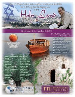 Sites to be visited in Israel include: Joppa Caesarea Meggido Mt