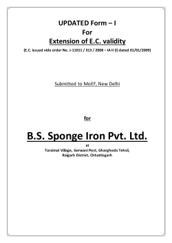 for BS Sponge Iron Pvt. Ltd.