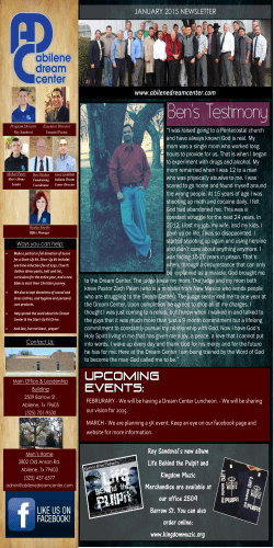 Newsletter - Abilene Dream Center