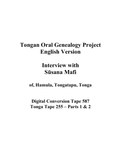 Tongan Oral Genealogy Project English Version Interview with
