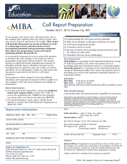 Call Report Preparation - Missouri Independent Bankers Association