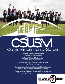 2015 Commencement Guide - California State University San Marcos