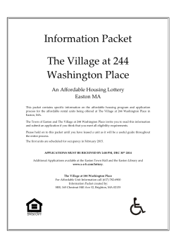 Information Packet The Village at 244 Washington