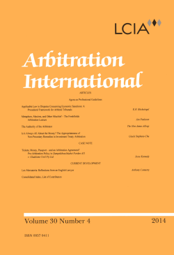 Front Matter  - Arbitration International